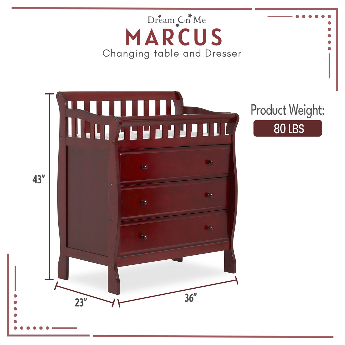 Cherry Changing Table And Dresser I9521