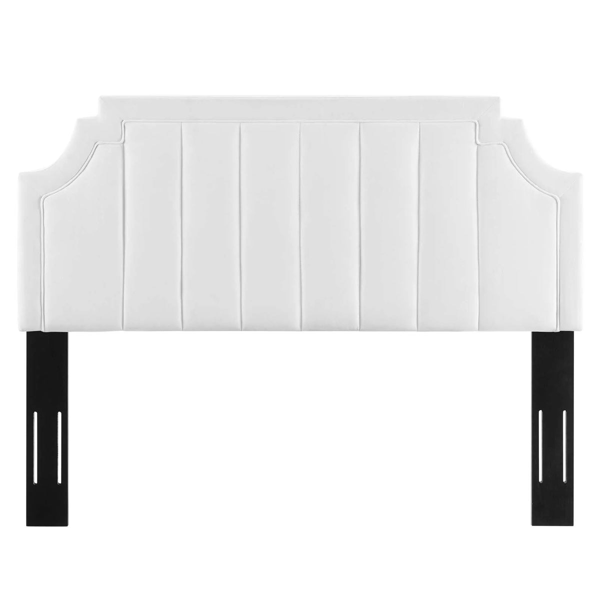 White Channel Tufted Performance Velvet Full/Queen Headboard N6463