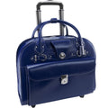 Navy Leather Wheeled Laptop Briefcase X926646
