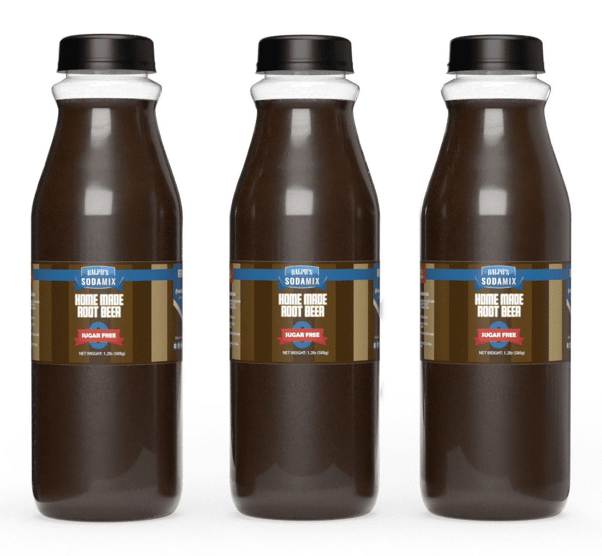 Sugar Free Root Beer Sparkling Water Soda Flavor, Three 16oz Bottles H3323