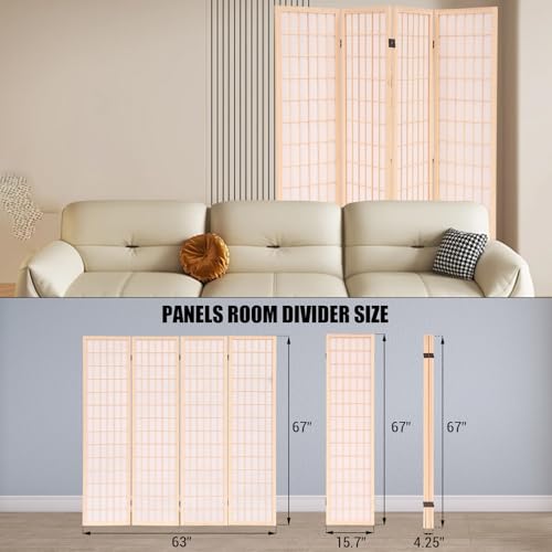 4 Panel Wooden Room Divider Screen O27899