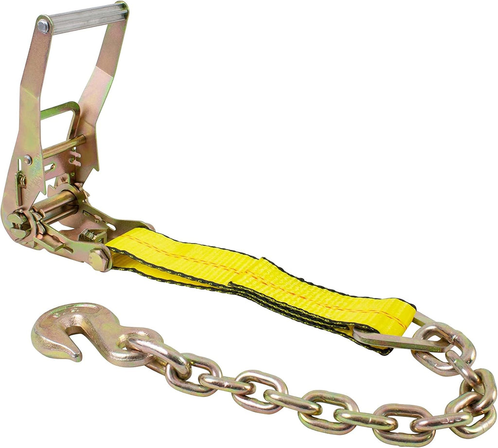 (2 Pack) 2 in. x 30 ft. Ratchet Strap with Chain Anchor WLL#3,400 lbs G23168