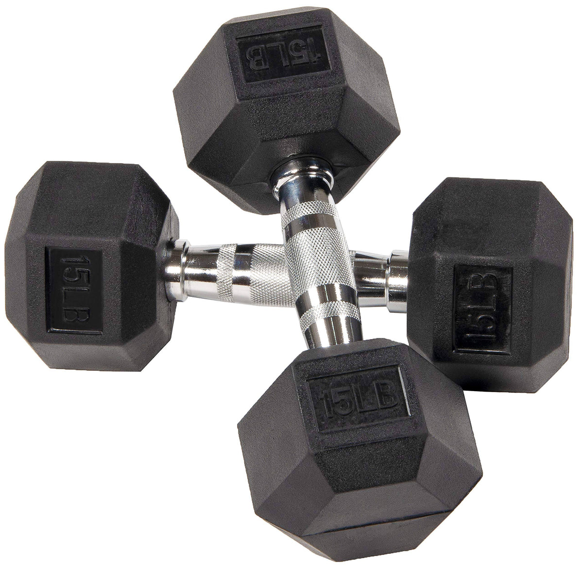 Rubber Encased Hex Dumbbell Pair Black R346959