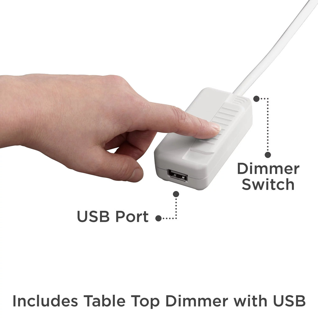 Traditional Table Lamp with White USB Dimmer Cord 37" Tall Bronze Golden Marbleized White Shade K6915