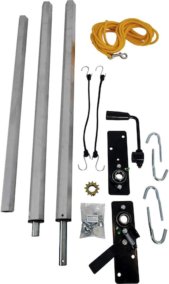 Dump Truck and Trailer Tarp Kit Manual Pull Hand Crank Octagon Axle with Mesh Tarp E412584