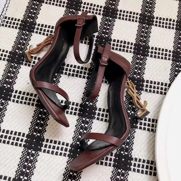 Burgundy Leather Sandals P8109