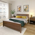 Queen Slatted Headboard Solid Wood Platform Bed G32885
