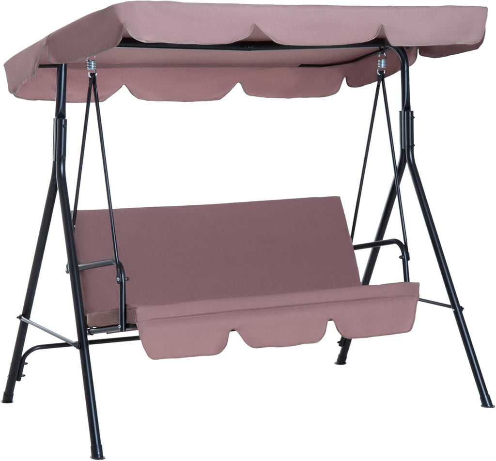 Grey 3-Person Porch Swing with Canopy V151579