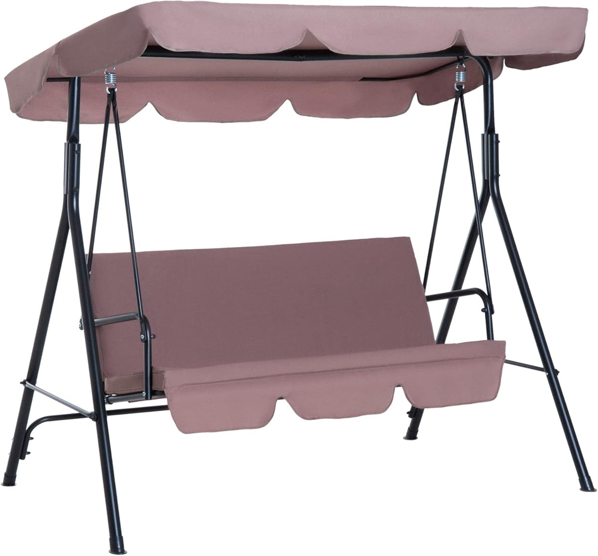 Grey 3-Person Porch Swing with Canopy V151579