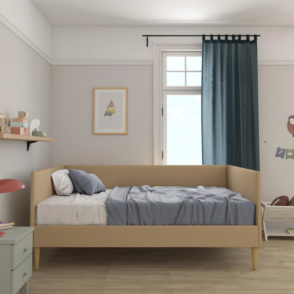 Gray Linen Queen Upholstered Daybed Frame P46449