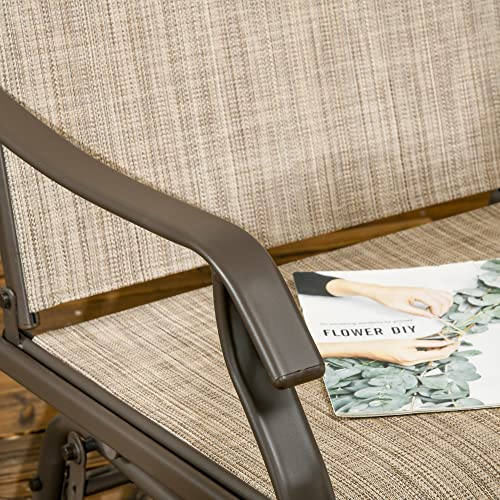 Gray 2-Seat Outdoor Glider Chair with Coffee Table C952878