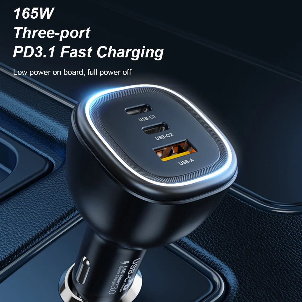 165W USB C Car Charger Adapter PD3.1 140W PD3.0 100W PPS45W QC5 M99764