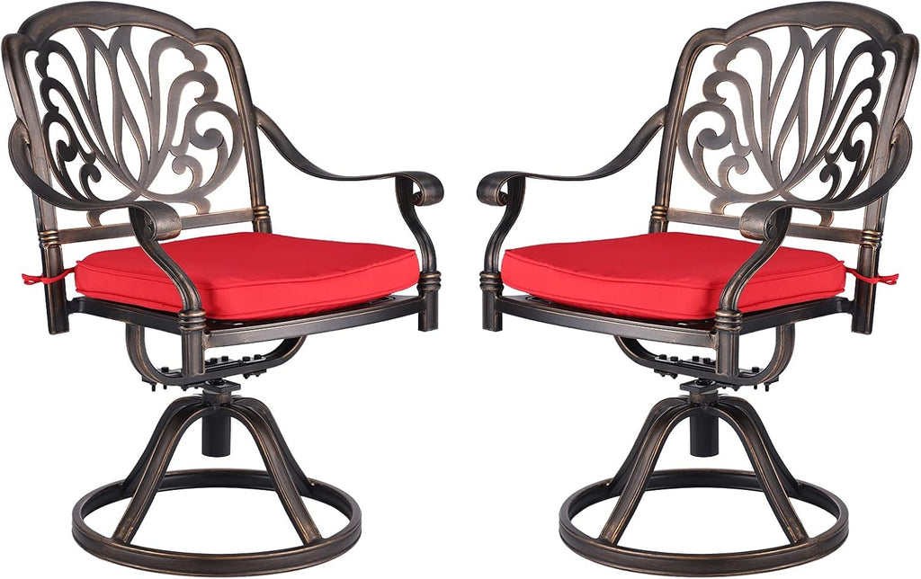 2 Piece Cast Aluminum Bistro Dining Chair Set R16532