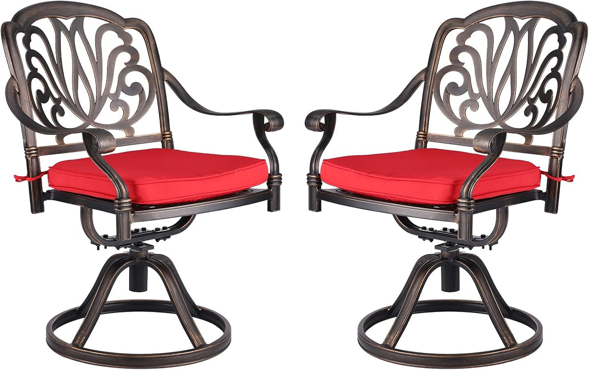 2 Piece Cast Aluminum Bistro Dining Chair Set R16532