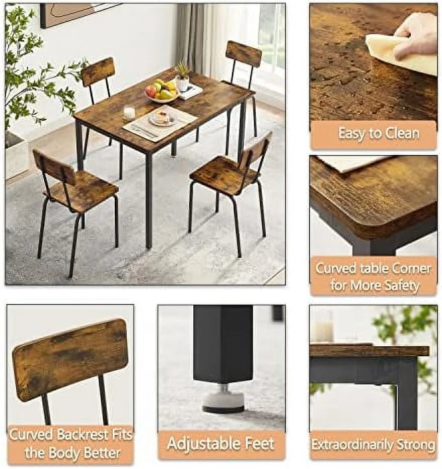 3 Piece Metal and Wood Table and Stools Set I5792