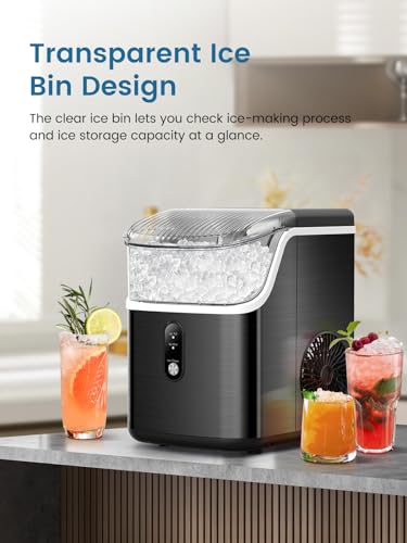 Portable Countertop Nugget Ice Maker 34Lbs/Day Self-Cleaning N354