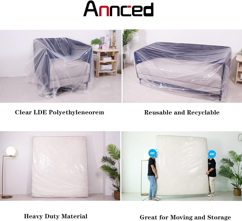 2 Packs 4 mil Thick Polyethylene Mattress Bag, California King X5274