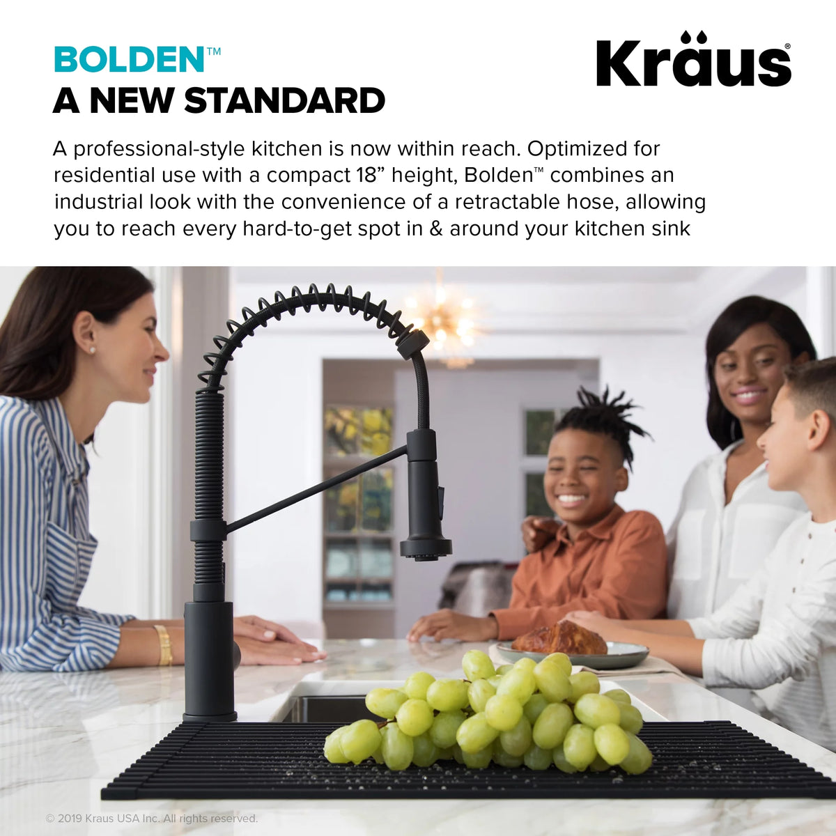 Single Handle Pull-Down Kitchen Faucet Stainless Steel Chrome H417957
