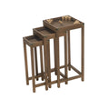 Set of 3 Brown Nesting Display Tables S27870
