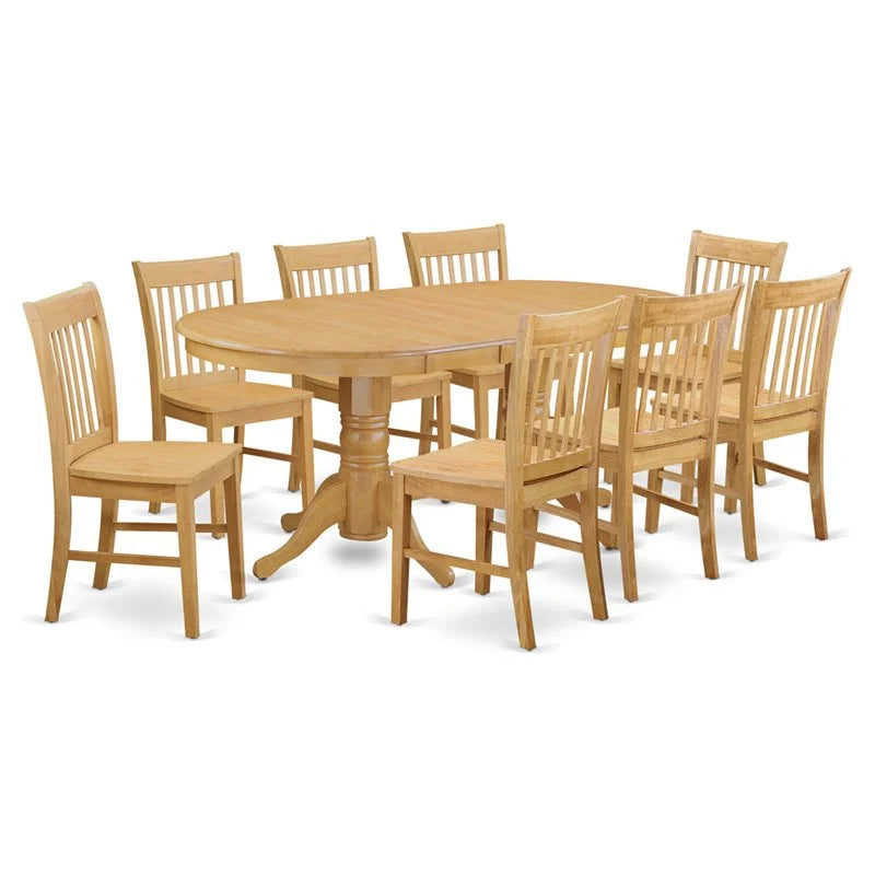 9-piece Oak Wood Dinette Set N8795