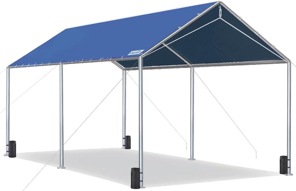 10X20ft Heavy Duty Carport Car Canopy Party Tent with 3 Reinforced Steel Cables Y19363