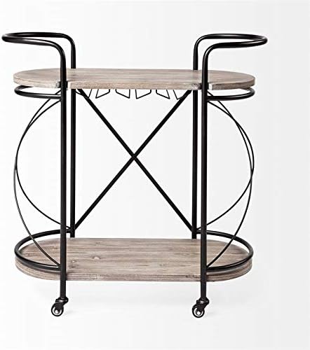 Black Two Tier Metal Bar Cart S859602