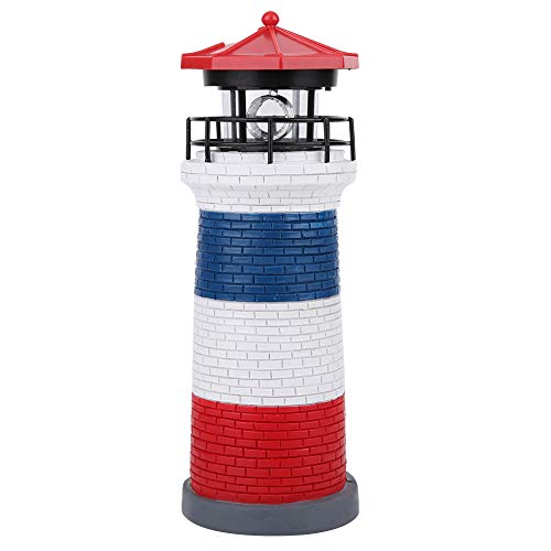 LED Solar Lighthouse Statue Rotating Lawn Decorations G871401