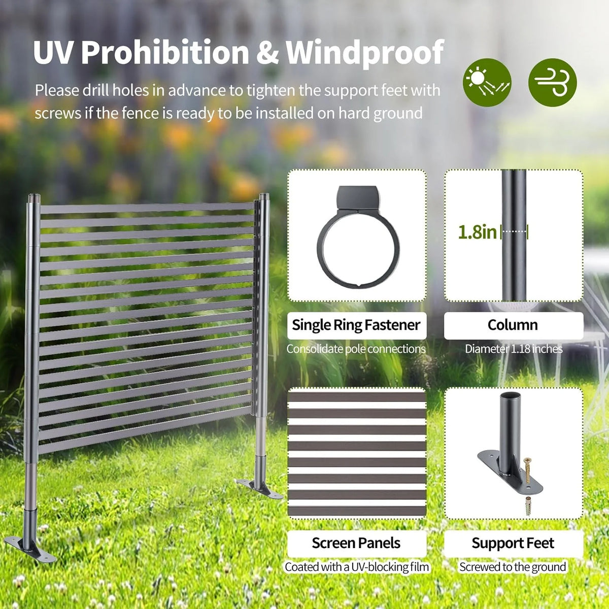 3FT x 4FT Outdoor Privacy Screen with UV & Rust Resistant Coating V530154