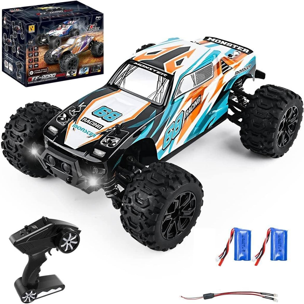 1:18 Remote Control High Speed RC Monster Truck with Rechargeable Batteries Pack of 2 F785951