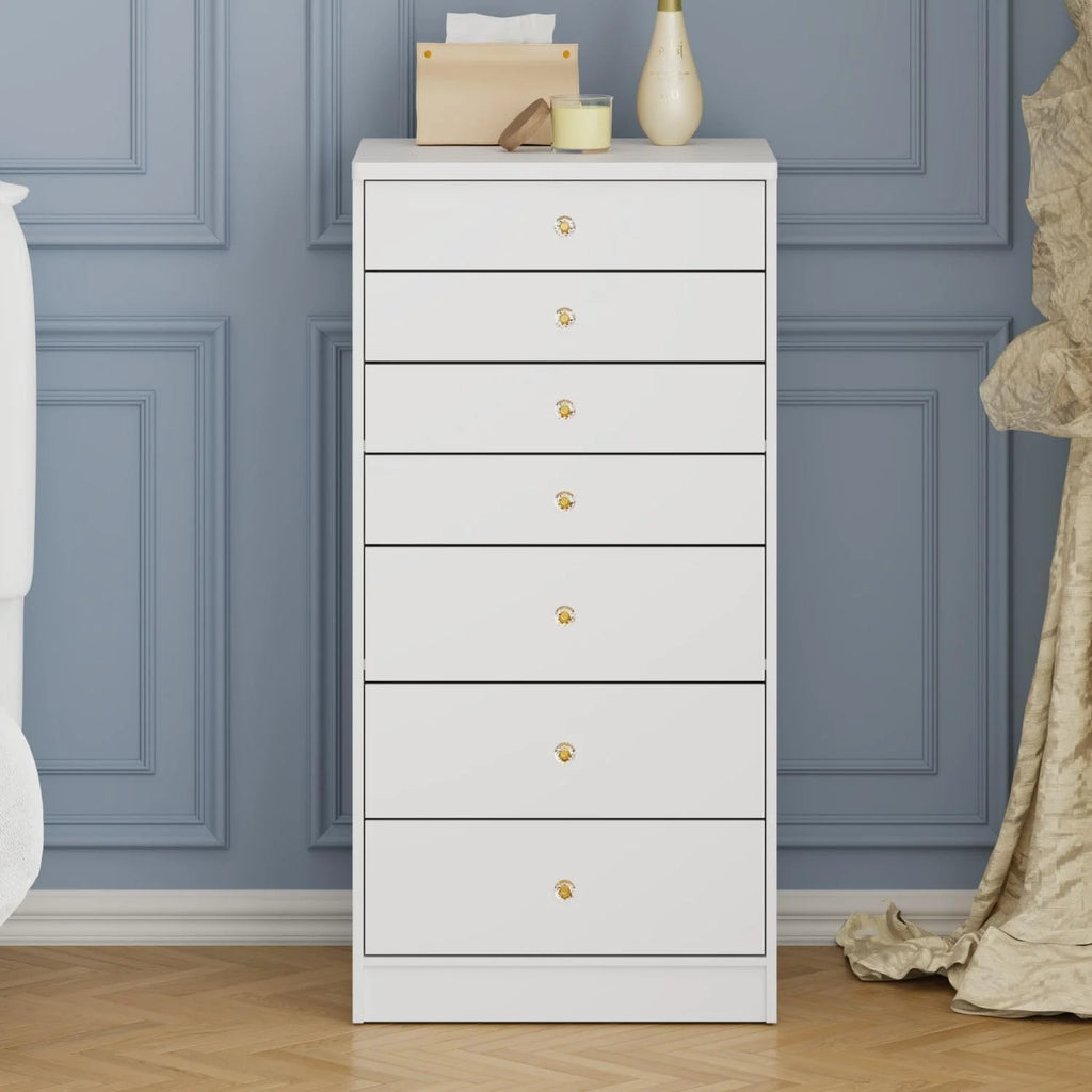 White 7 Drawer Dresser D903