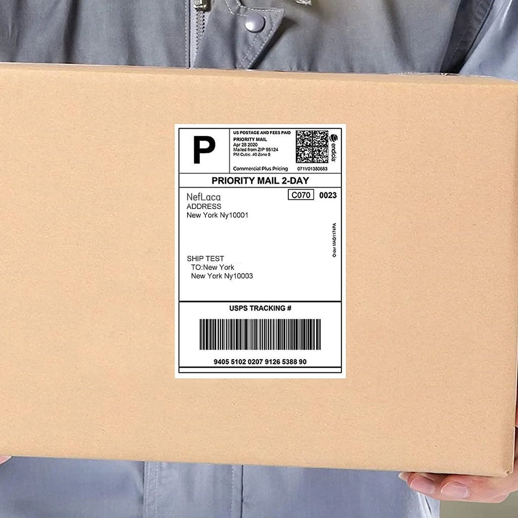 Half Sheet Labels with Rounded Corner, White Shipping Labels - 5-1/2" X 8-1/2" - 400 Labels H453033