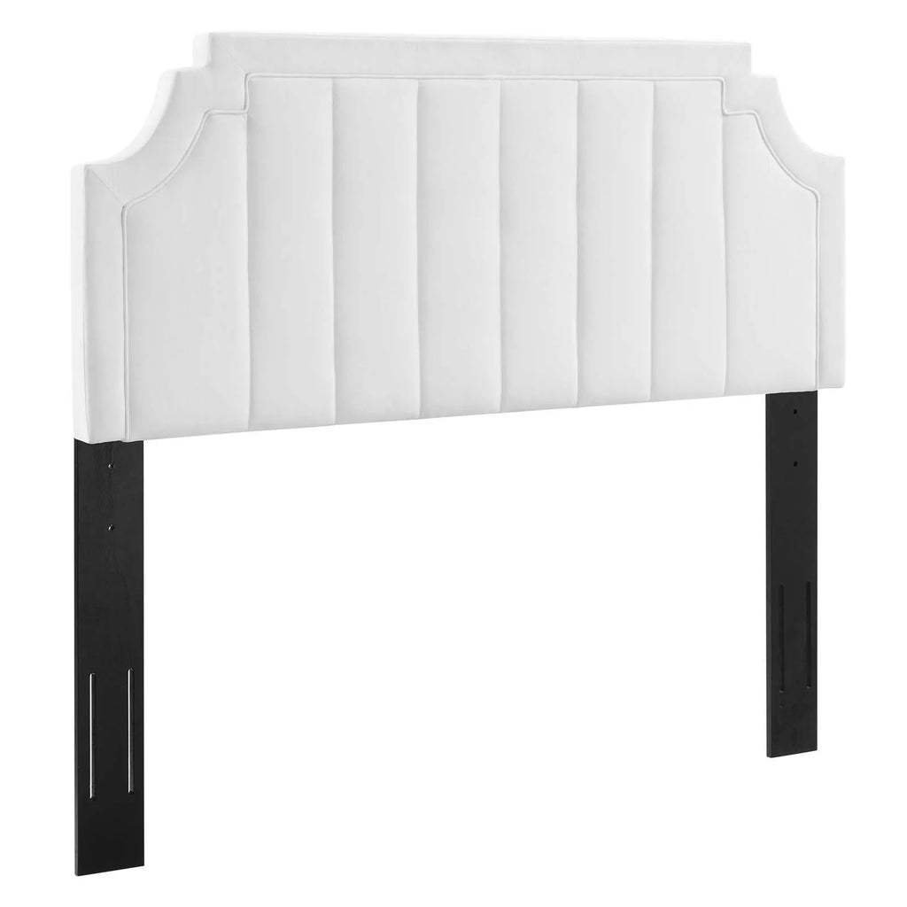 White Channel Tufted Performance Velvet Full/Queen Headboard N6463