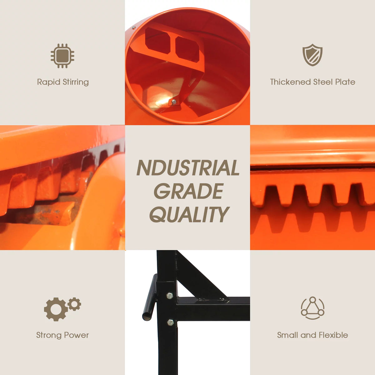4/5HP Electric Concrete Cement Mixer 5 Cu Ft O515693