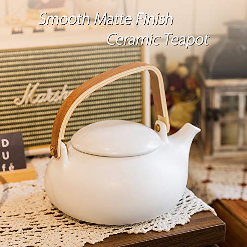 27 oz Ceramic Japanese Teapot with Fine Stainers and 4 Cups J728