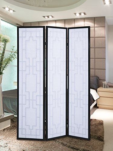 Black 3 Panel Room Divider Screen D4047