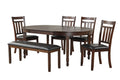 Walnut Solid Wood Dining Set for 6 I16588