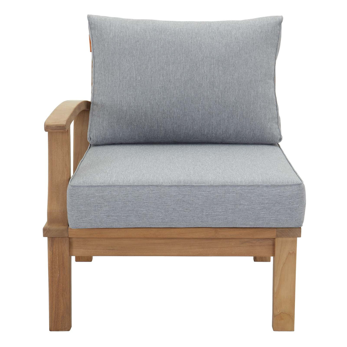 Grey Natural Wood Outdoor Sofa End Chair D373190