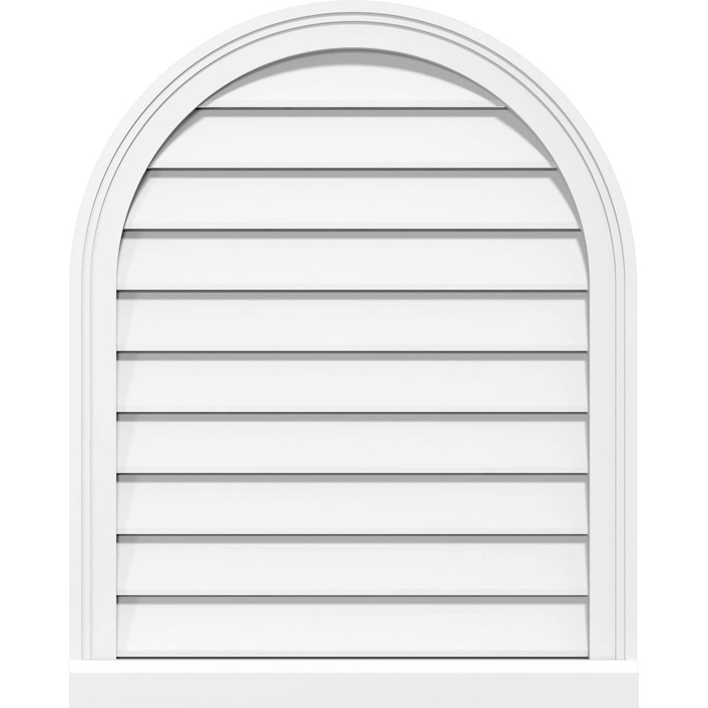 Round Top Surface Mount PVC Gable Vent with Brickmould W4200