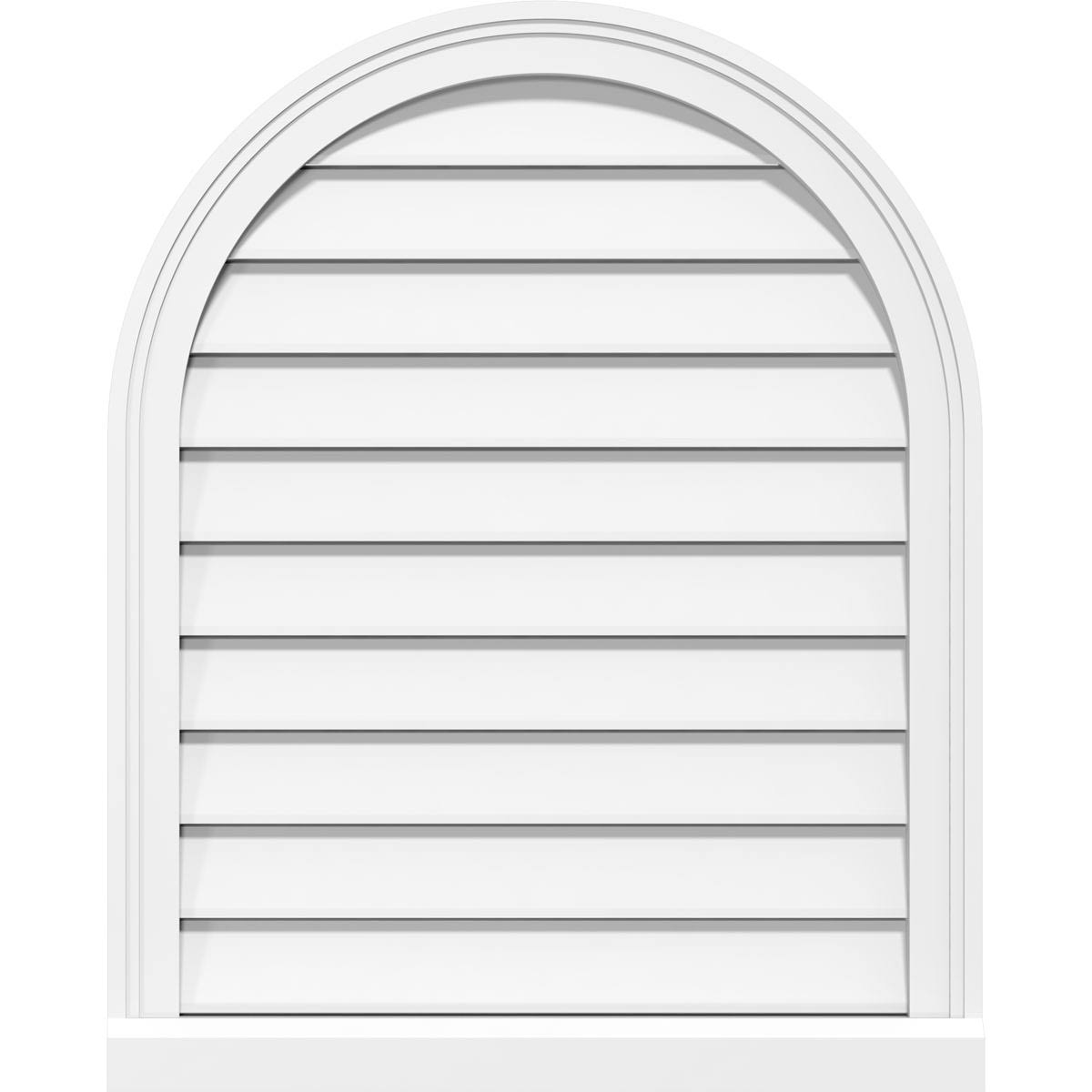 Round Top Surface Mount PVC Gable Vent with Brickmould W4200