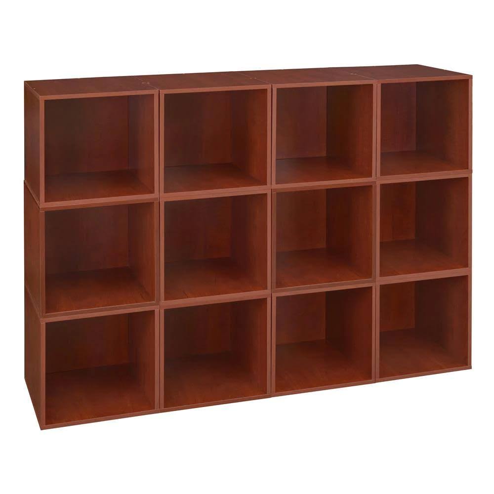 Cherry Wood 12-Cube Storage Organizer M181942