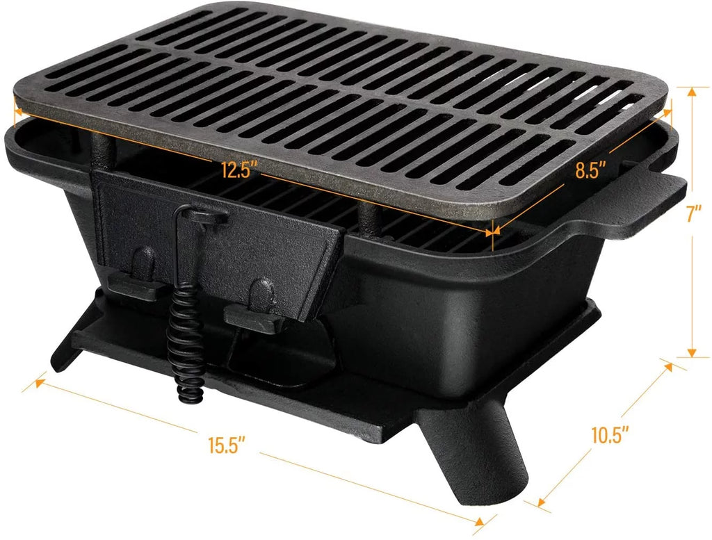 Charcoal Portable BBQ Grill with Double-sided Grilling Net N768