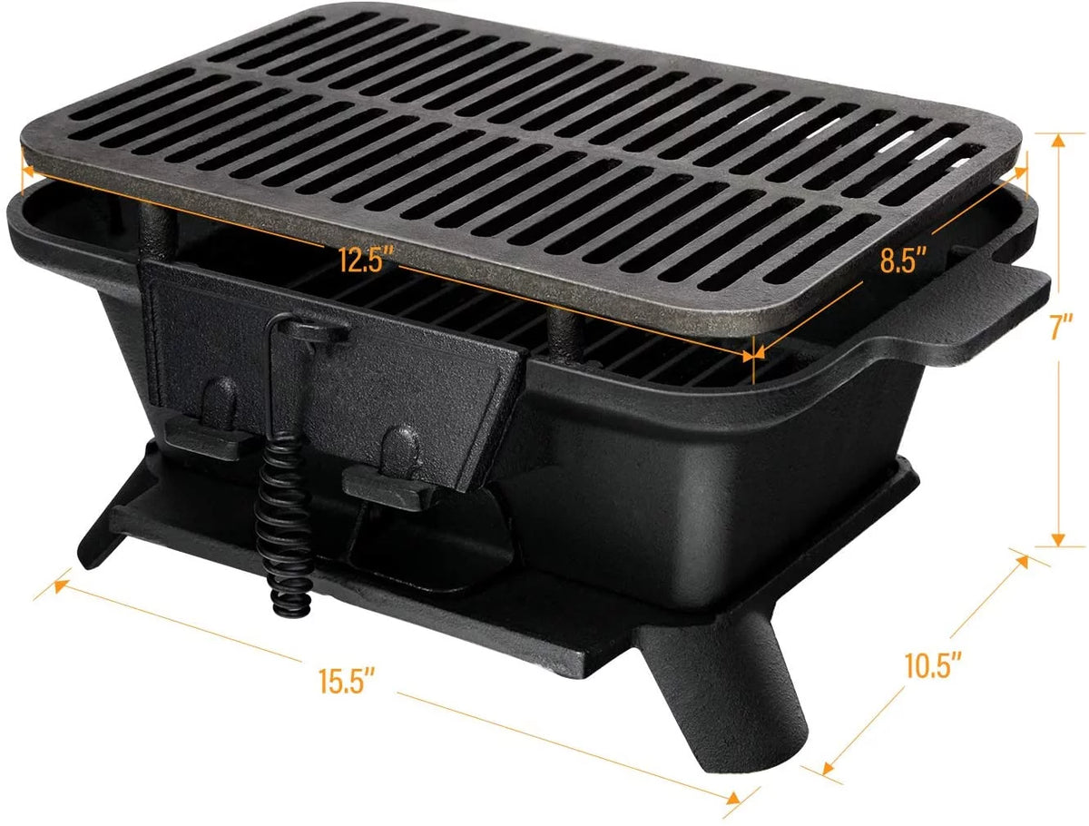 Charcoal Portable BBQ Grill with Double-sided Grilling Net N768