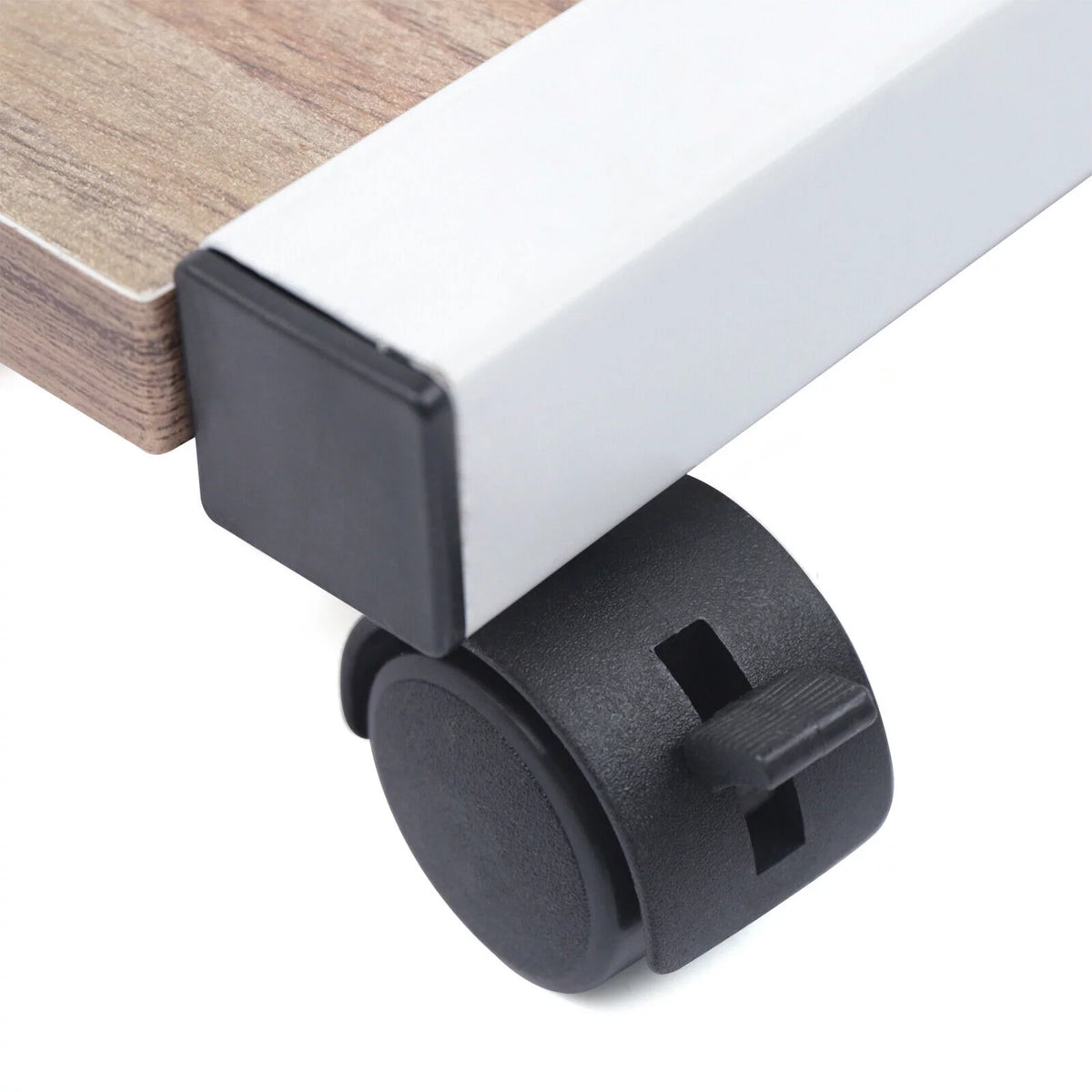 C Shaped Side Table with Storage & Wheels X530450