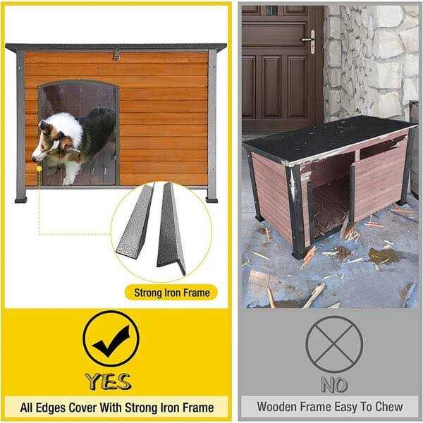 Wooden Heavy-Duty Dog Crate with Iron Frame W3552