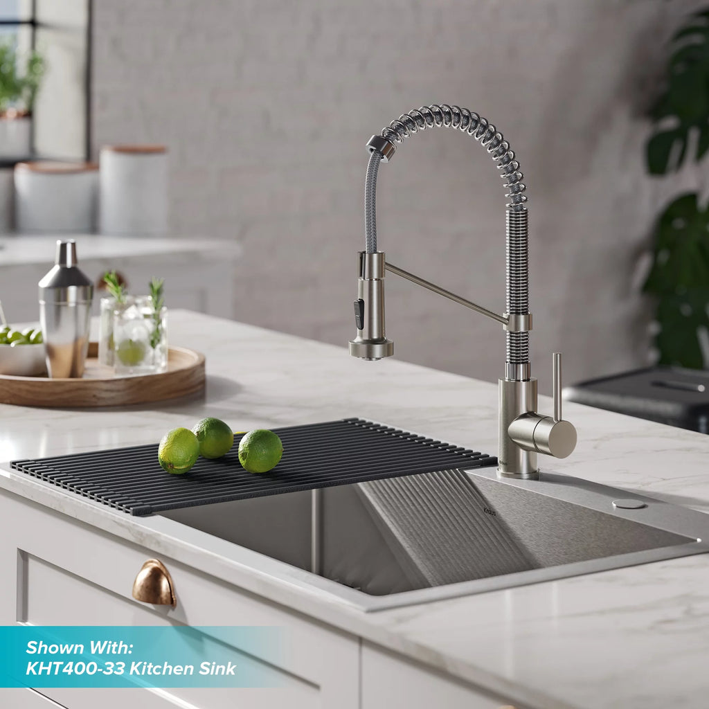 Single Handle Pull-Down Kitchen Faucet Stainless Steel Chrome H417957
