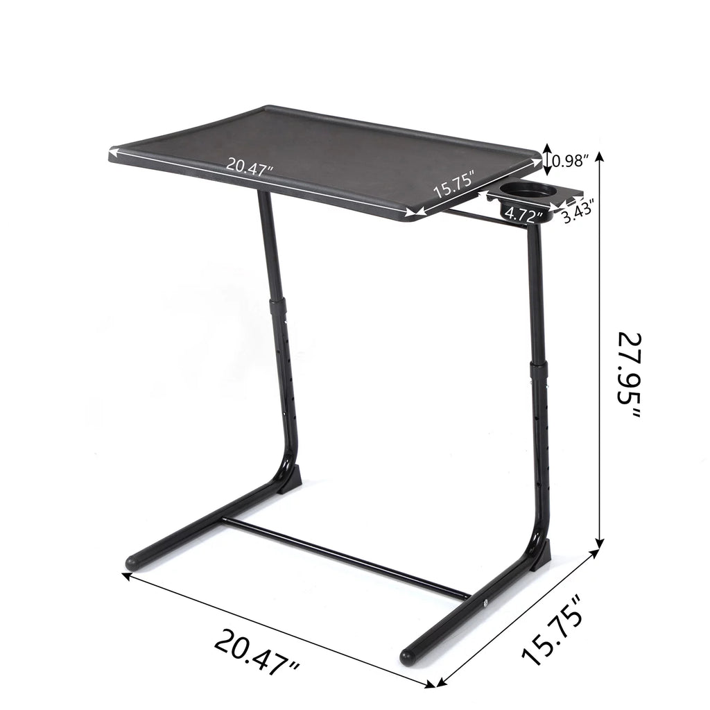 Set of 2 Black Adjustable Computer Table B58928