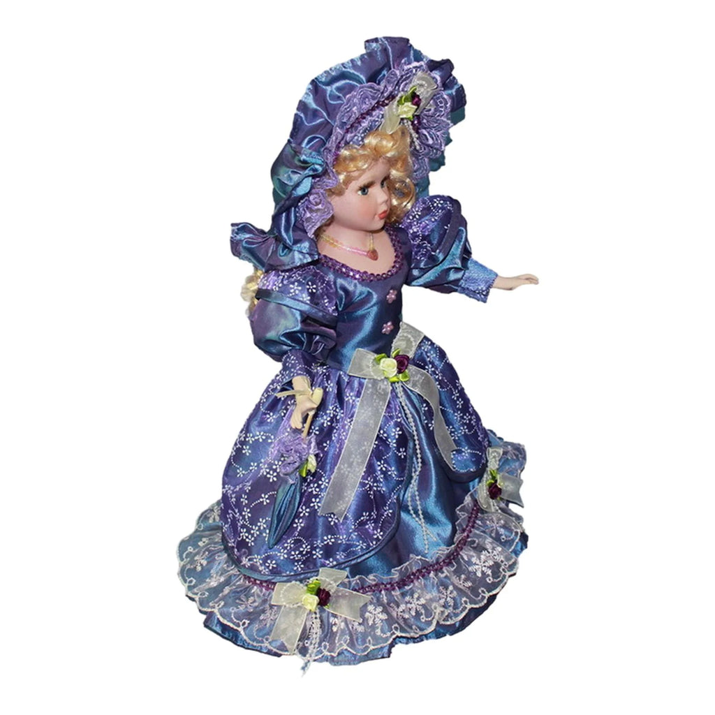 Violet Porcelain Dollhouse Lady with Dress Q50333