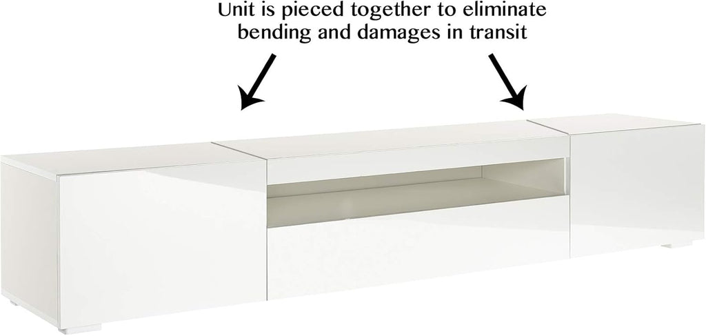 White TV Stand with Lights H22115