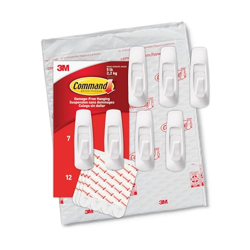 Large Utility Hooks, 7 Hooks, 12 Strips U5805