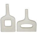 16" 13"H White Ceramic Vase Set of 2 Y4196